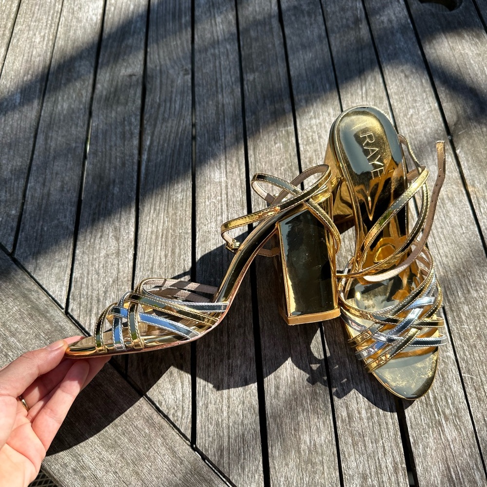 Raye gold and silver Napa block heel 7.5 - Picture 7 of 7